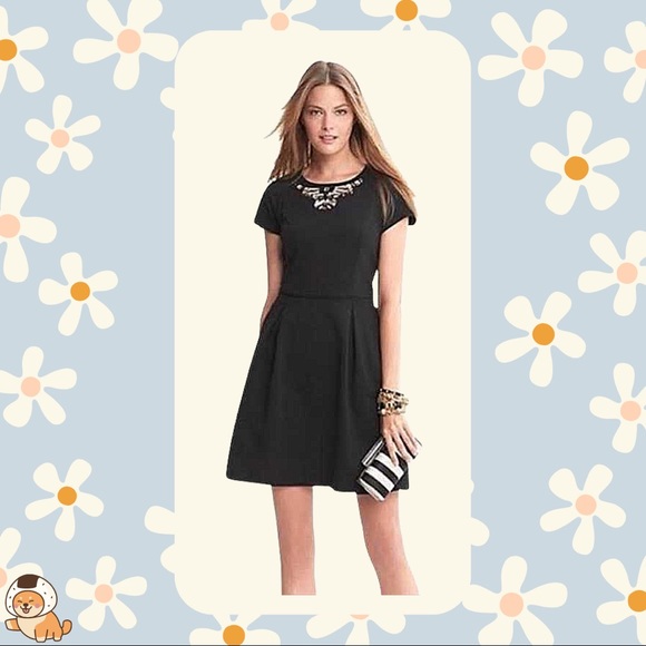 Banana Republic Jewel Neckline Fit and Flare Dress - Picture 2 of 11